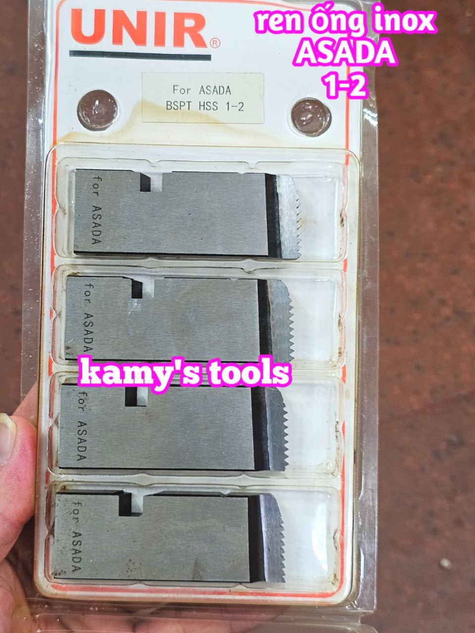 1-2 inch Dao tiện ren ống INOX Asada Ksu Piset hiệu Unir BSPT