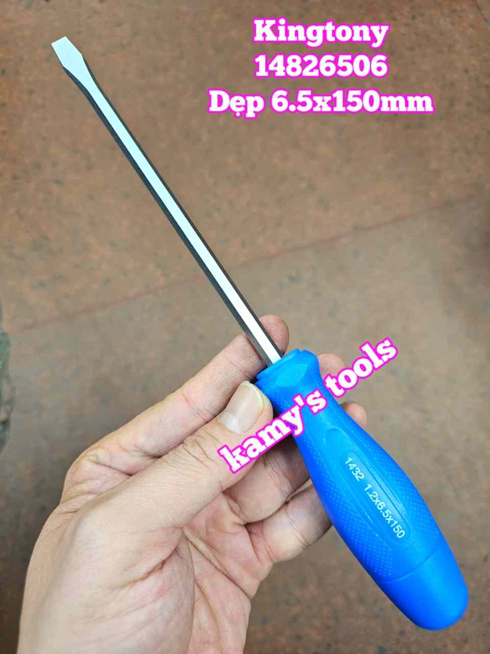 Tua vít đóng đầu dẹp Kingtony 6.5mm dài 150mm 6.5x150mm 14826506