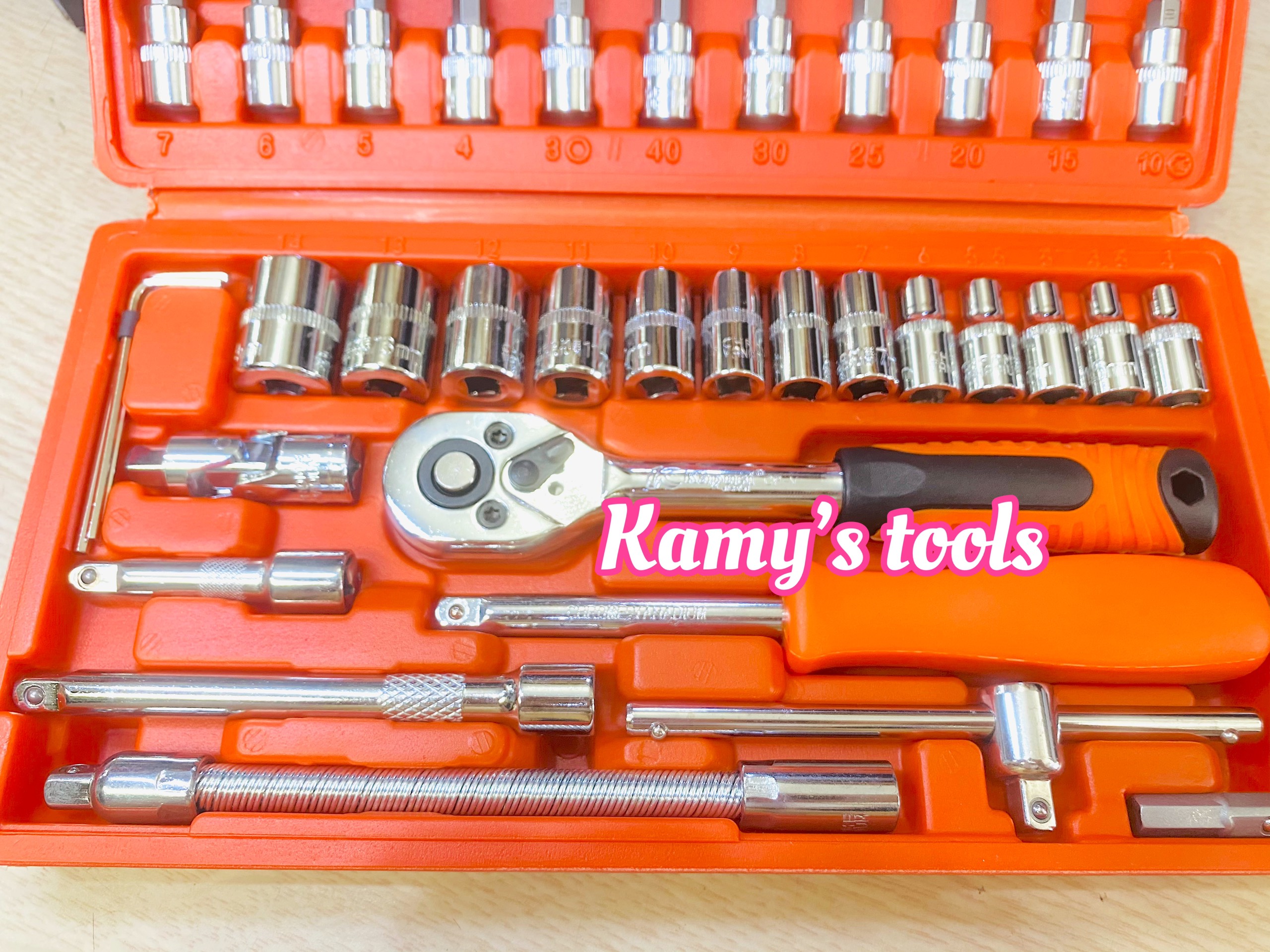 Bộ dụng cụ đồ nghề mở tuýp đa năng 46 món  đầu 1/4 inch Kapusi K-9819