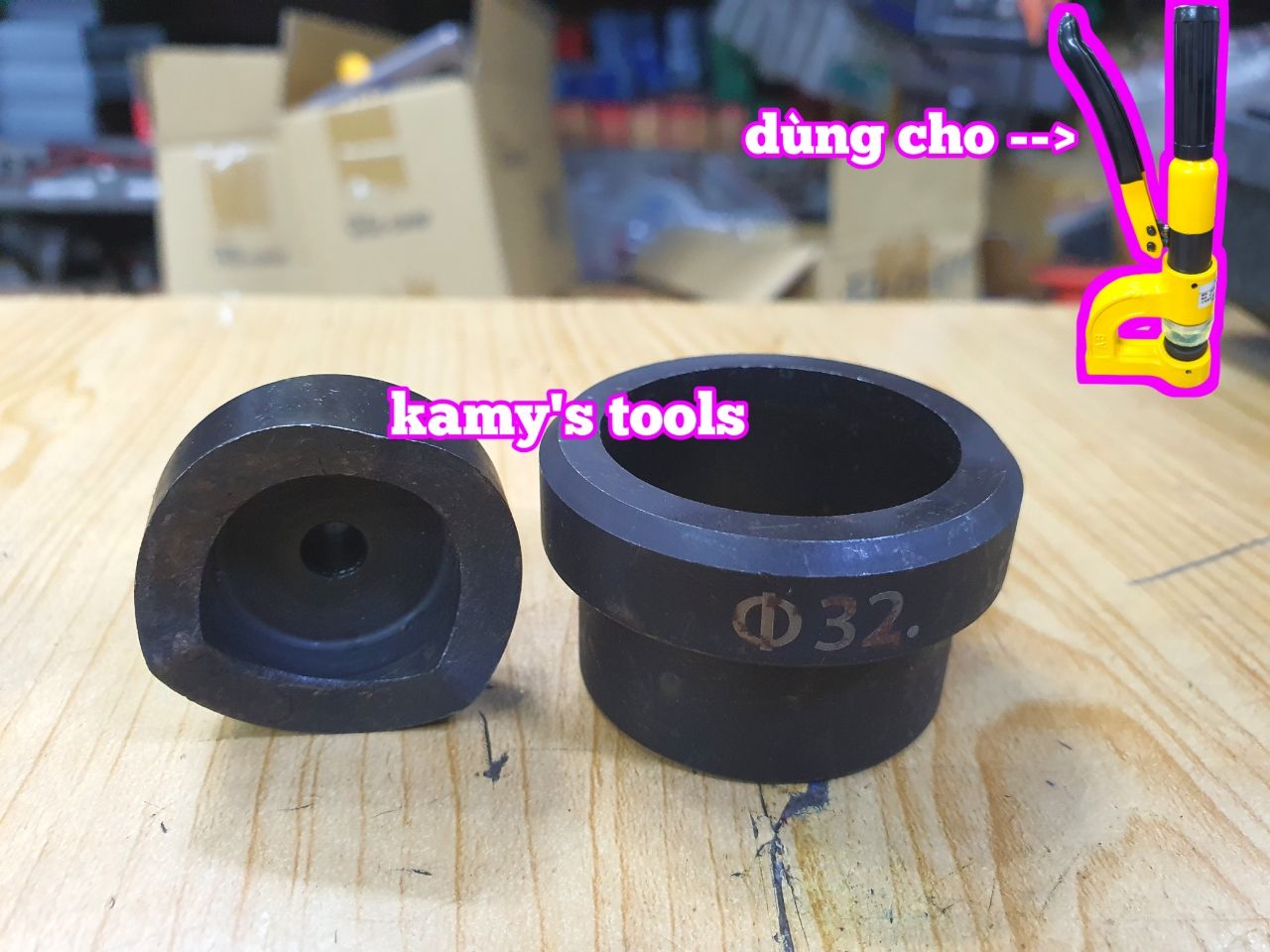 Khuôn đột lỗ tôn tròn 16mm 18mm 20mm 22mm 25mm 28mm 32mm dùng cho SYD-25 SYD-32