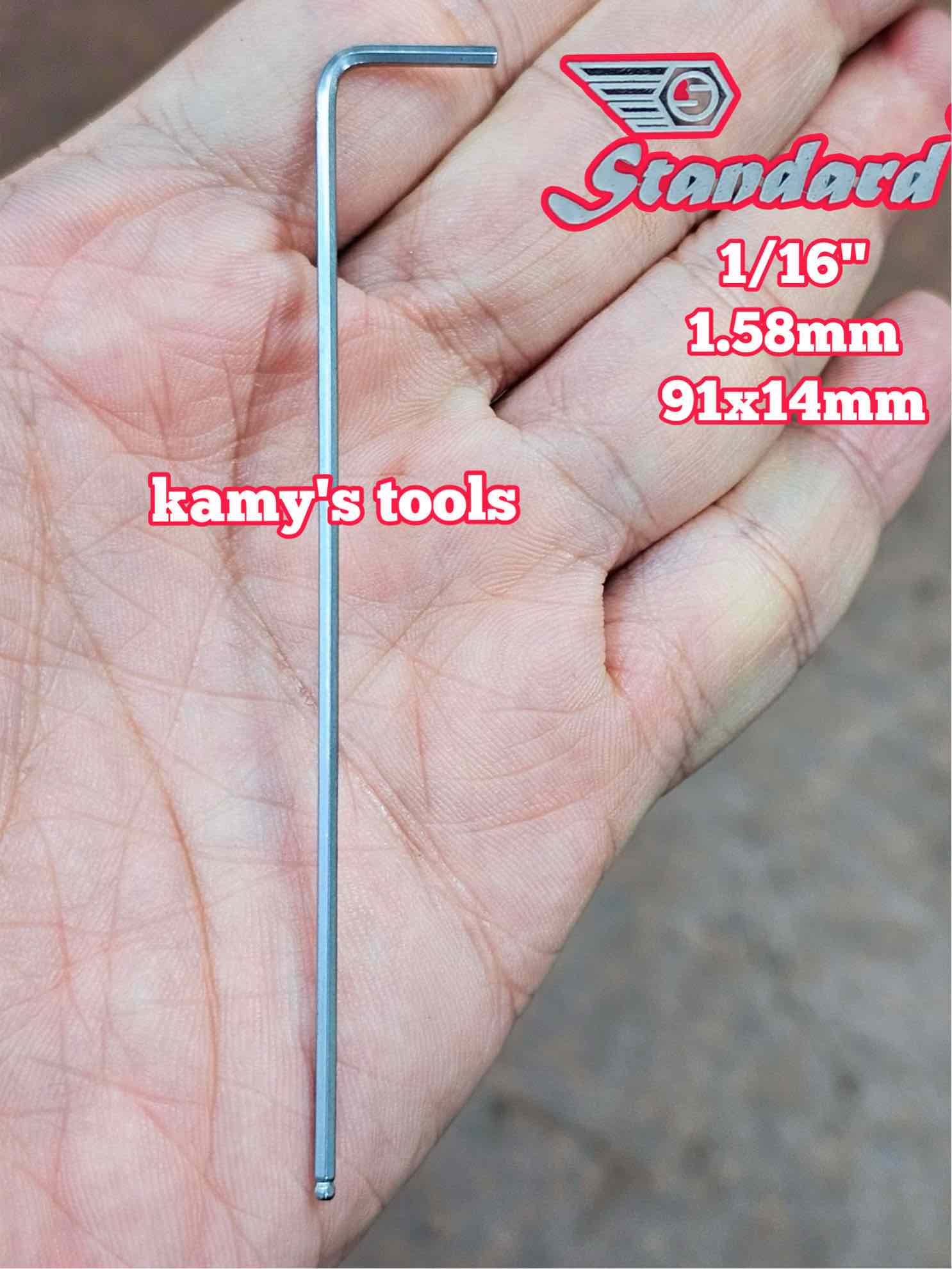 Lục giác bi hệ inch Standard 1/16 inch 1.58mm dài 91x14mm STD-68116 KHÔNG LO GO