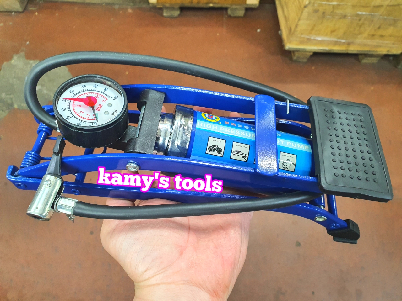 [Chính hãng] Bơm hơi đạp chân 1 xilanh Cmart model L0001, bơm xe đạp ô tô