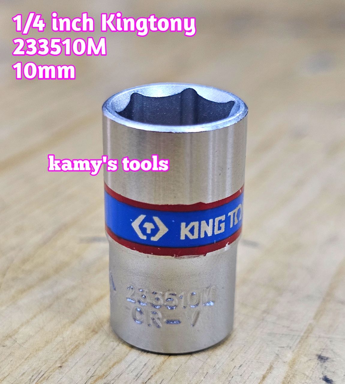 Tuýp trắng ngắn 1/4 inch kingtony 4-14mm model 2335 cỡ 4mm 4.5mm 5mm 6mm 7mm 8mm 9mm 10mm 11mm 12mm 13mm 14mm