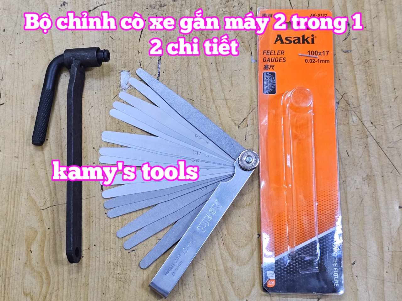 Combo Bộ Chỉnh Cò 2 trong 1 Và Thước Lá Canh Khe Hở 2 chi tiết