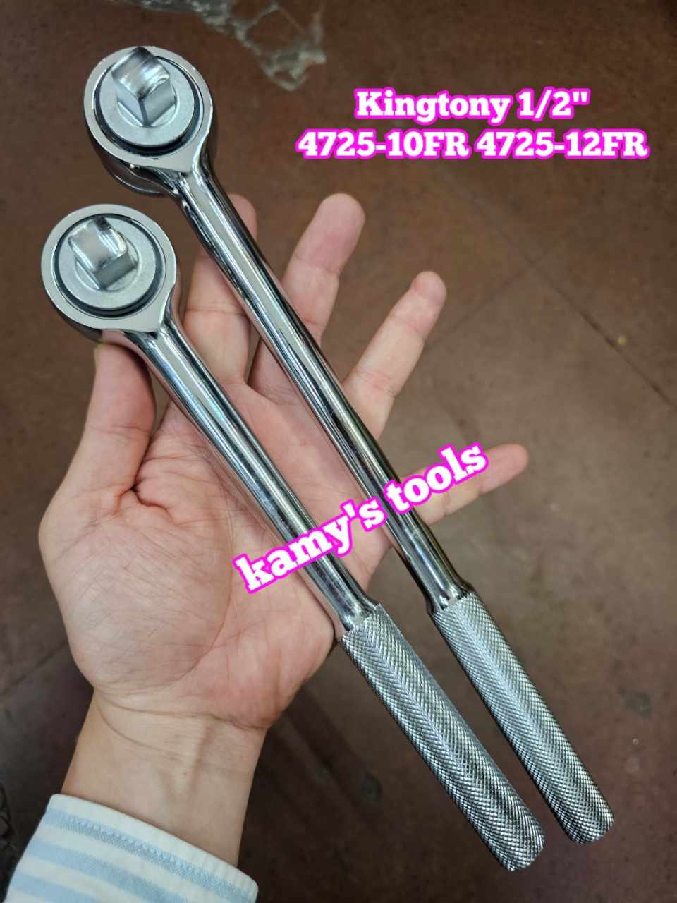 Cần siết tự động 1/2 inch Kingtony model 4725-10FR dài 250mm và 4725-12FR dài 300mm đầu tròn