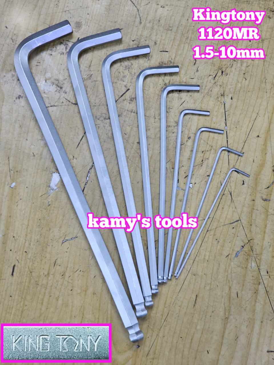 Lục giác bi Kingtony 1.5mm 2mm 2.5mm 3mm 4mm 5mm 6mm 8mm 10mm 112015MR 112002MR 112025MR 112003MR 112004MR 112005MR 112006MR 112008MR 112010MR