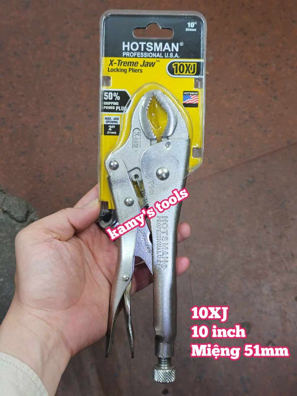 Kìm bấm chết Hotssman 10 inch 250mm mở miệng 51mm 10XJ
