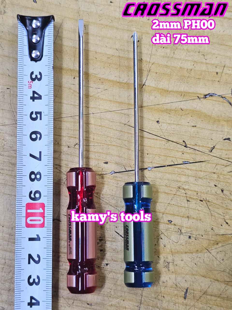 Tua vít bake dẹp 2mm PH00 Crossman dài 75mm 45-227 45-207