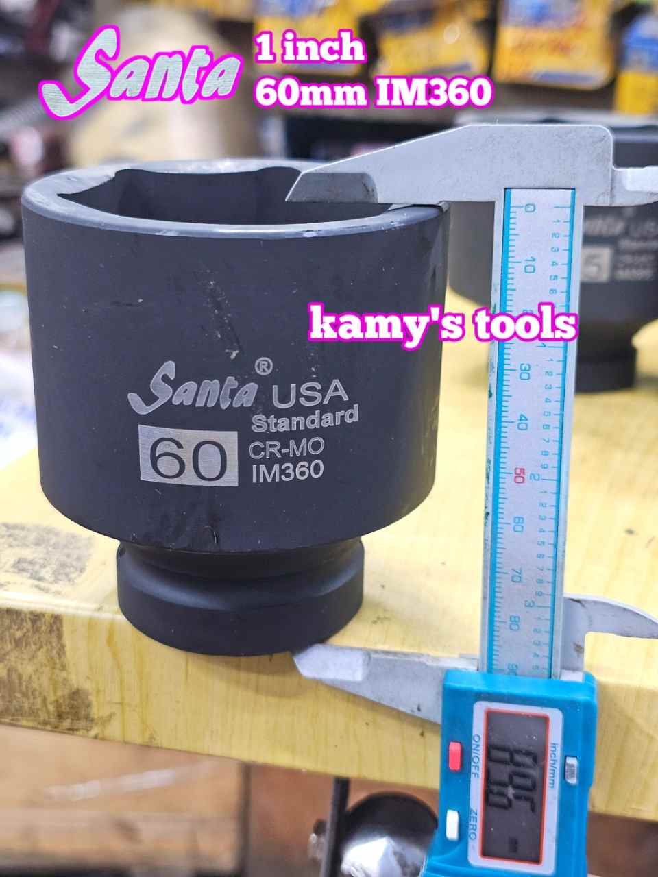 Đầu tuýp đầu khẩu 1 inch Santa thép Cr-mo 60mm 65mm 70mm 75mm 80mm IM360 IM365 IM370 IM375 IM380