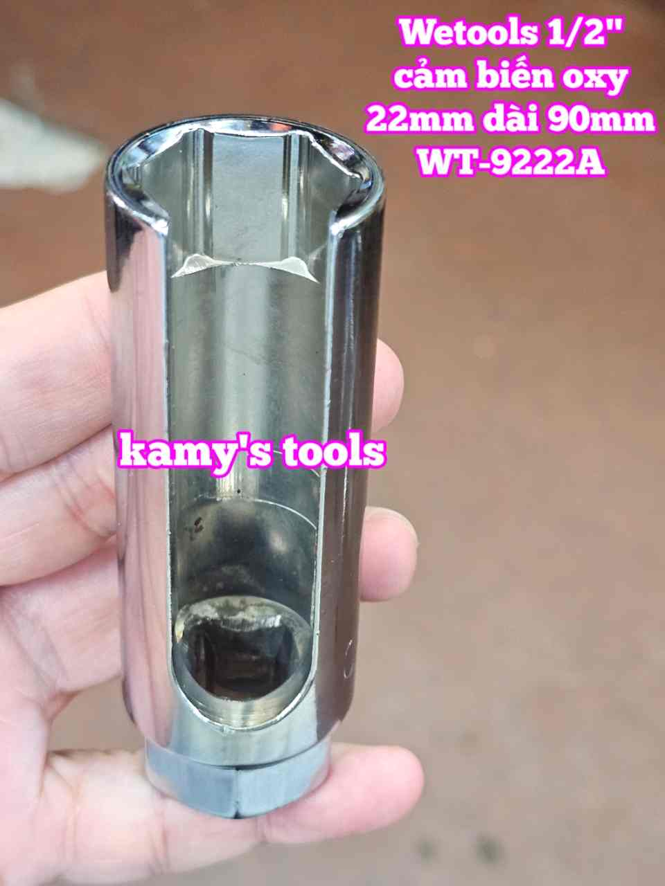 Dụng cụ tháo gỡ ổ cắm cảm biến oxy xe hơi 22mm dài 90mm Wetools WT-9222A
