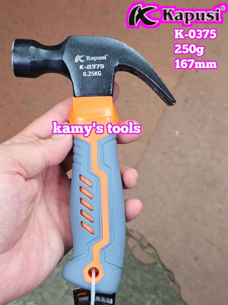 Búa nhổ đinh cán lùn bọc nhựa Kapusi 250g model K-0375