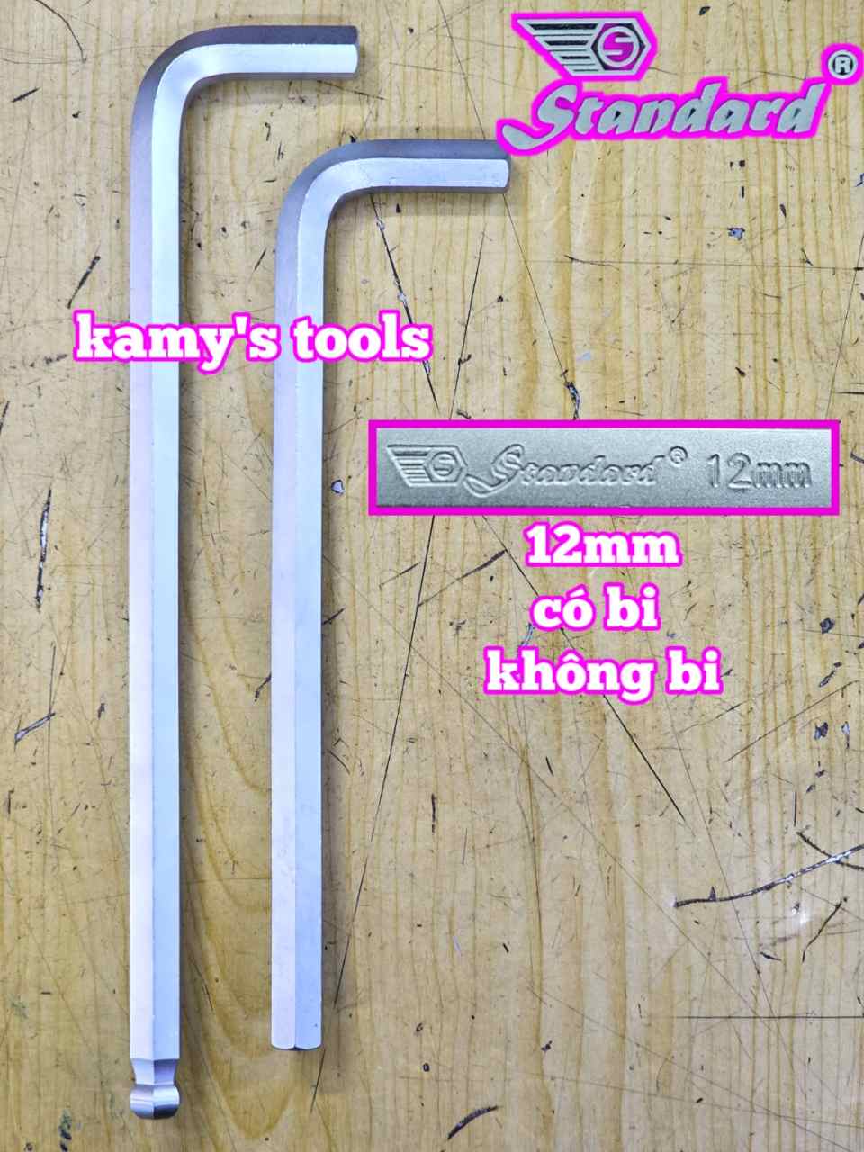 Lục giác hệ mét 12mm Standard không bi và có bi STD-68012A STD-68012B