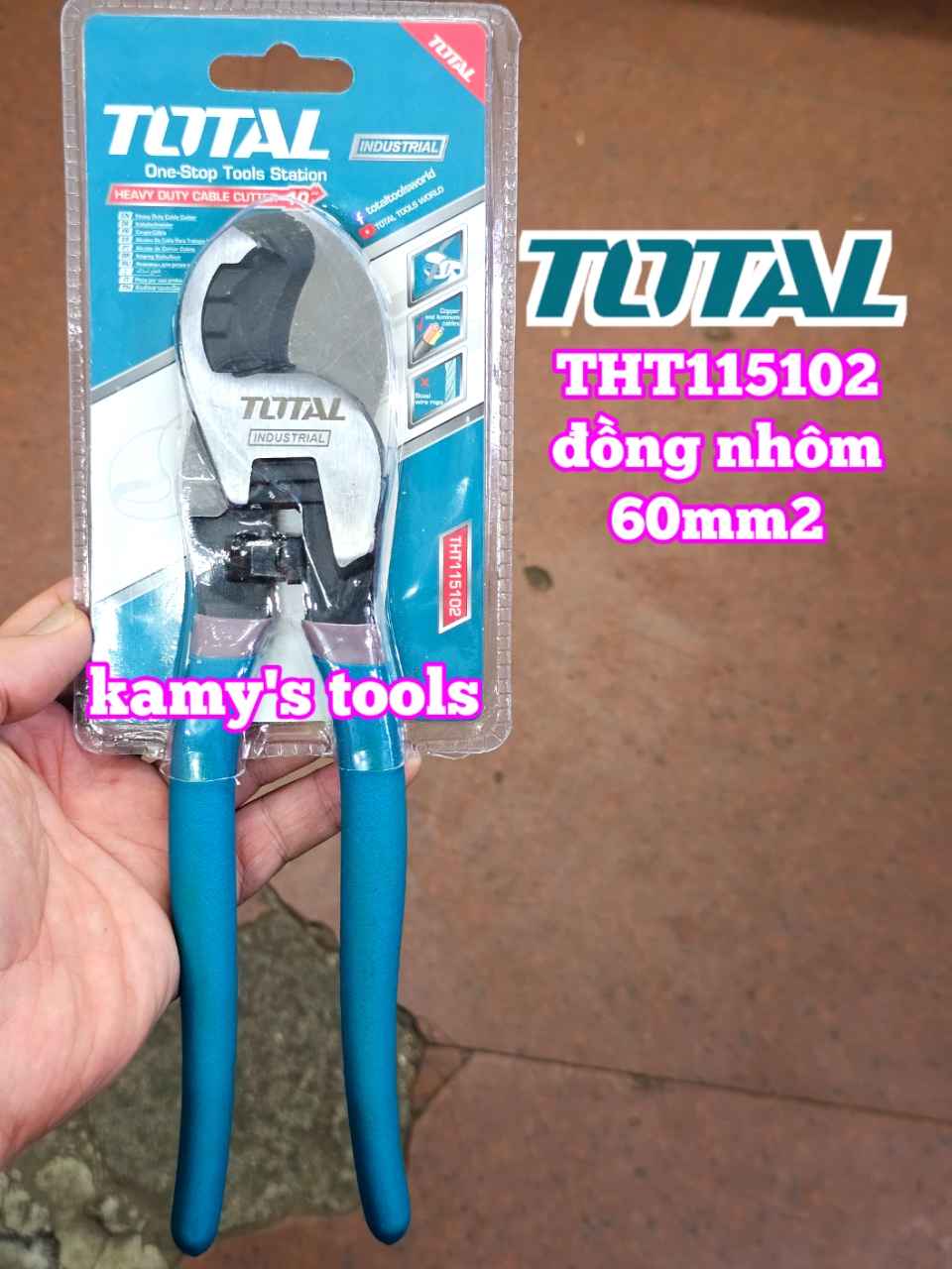 Kìm cắt cáp total 10 inch THT115102 đồng nhôm 60mm2
