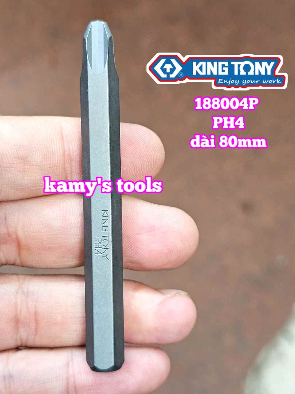 Mũi vít đóng bake PH2 PH3 PH4 Kingtony model 188002P 188003P 188004P dài 80mm