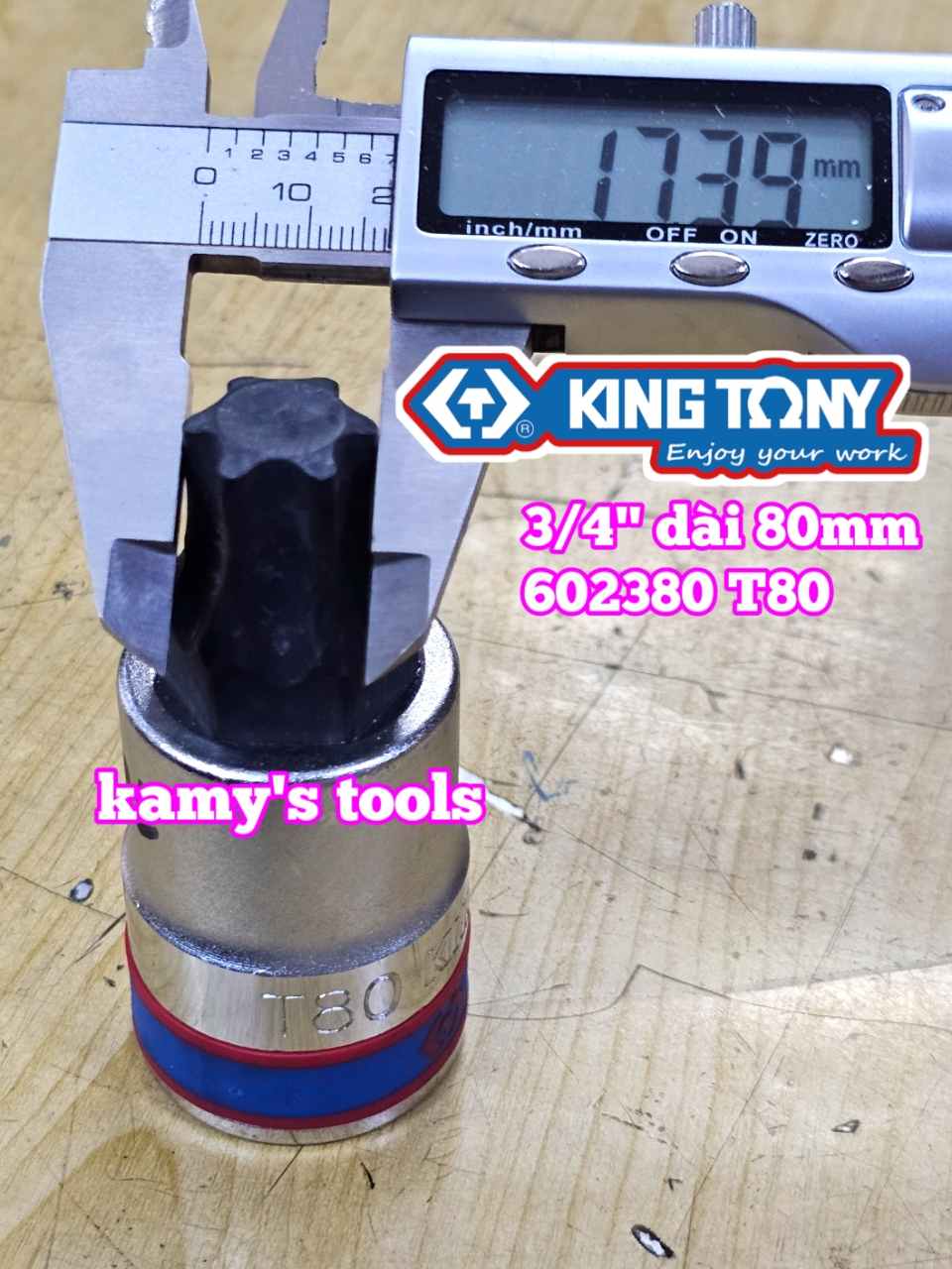 Đầu tuýp lú đầu bông sao hoa thị 3/4 inch Kingtony T80 T90 T100 602380 602390 6023A0