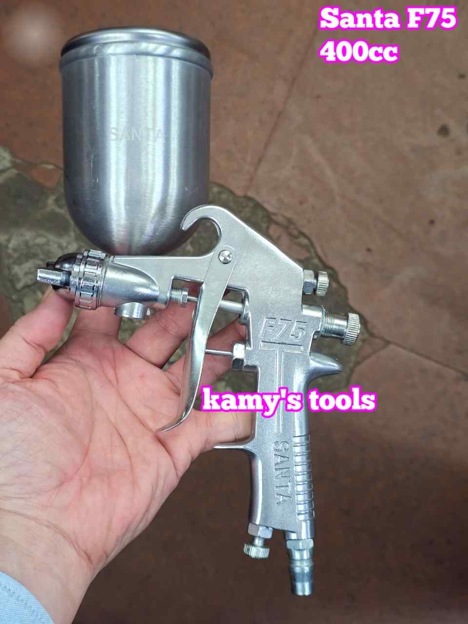 Súng phun sơn F75 G15 400cc Santa bình trên