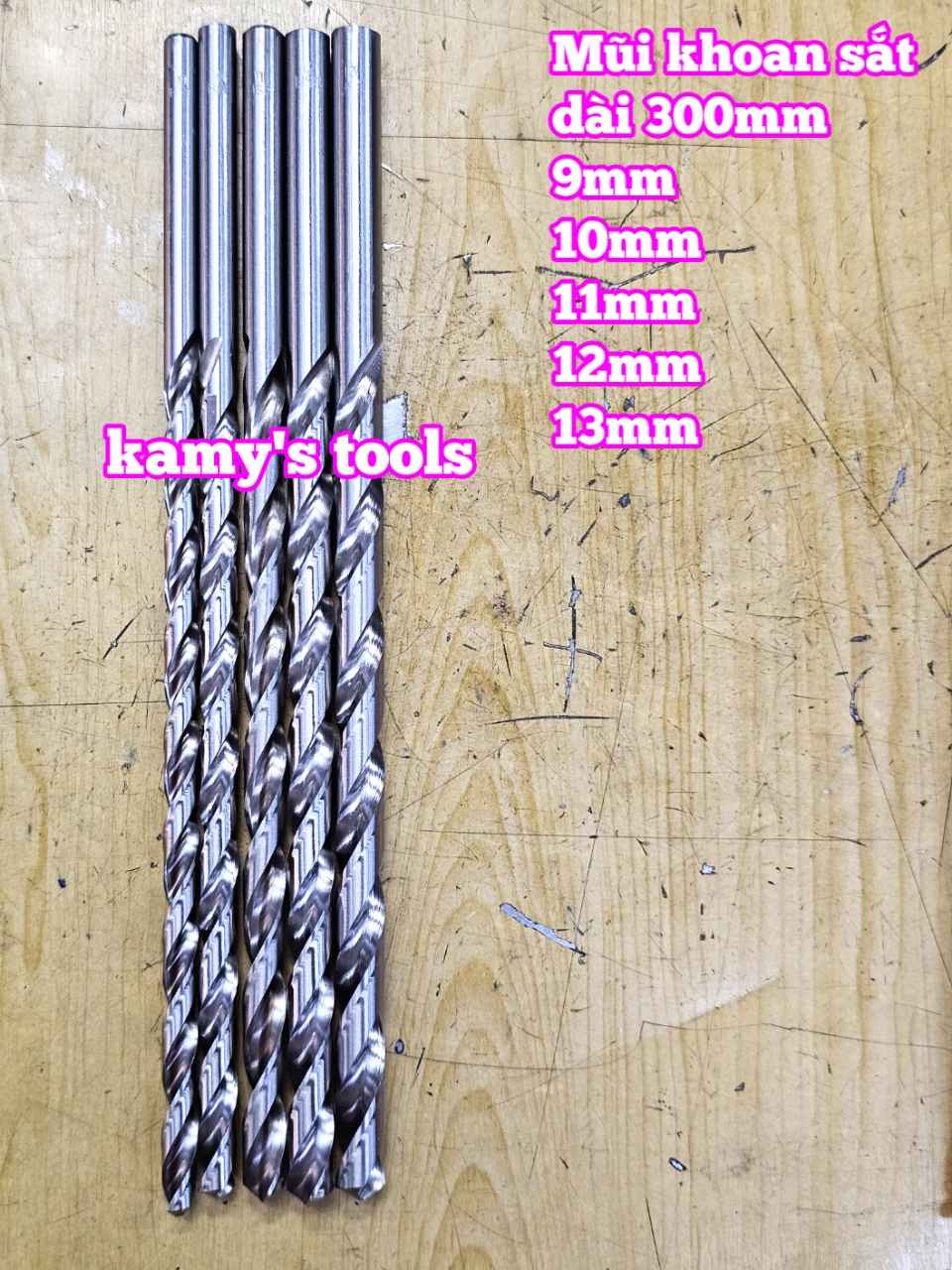 Mũi khoan sắt dài 300mm cỡ 9mm 10mm 11mm 12mm 13mm Wetools WT- 233009 WT-233010 WT-233011 WT-233012 WT-233013