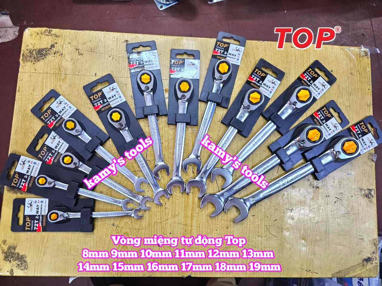 Cờ lê vòng miệng tự động đảo chiều Top Gold 8mm 9mm 10mm 11mm 12mm 13mm 14mm 15mm 16mm 17mm 18mm 19mm