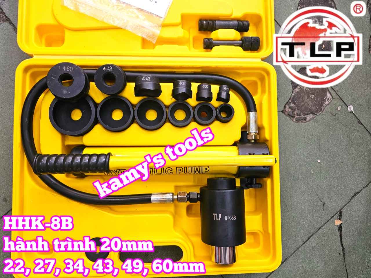 Dụng cụ đột lỗ tôn thủy lực TLP HHK-8B khuôn 22mm-60mm