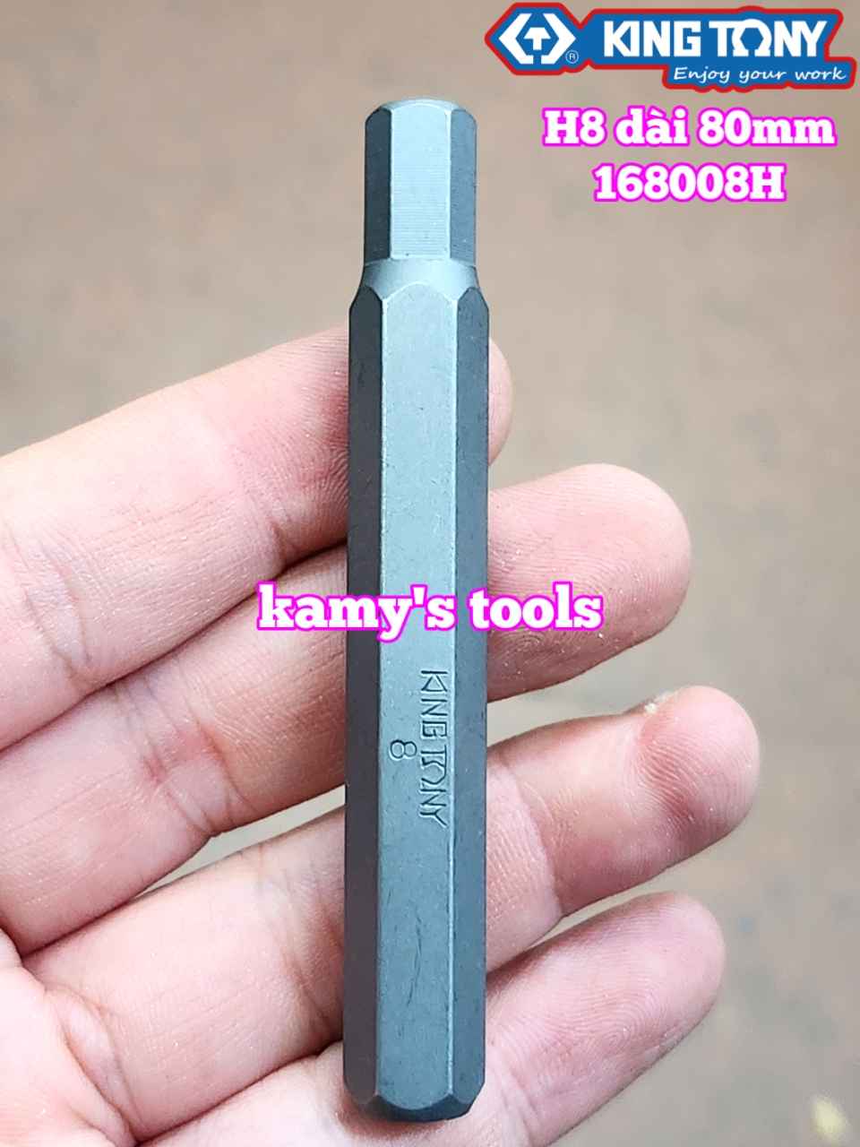 Mũi vít đóng lục giác H4 H5 H6 H8 dài 80mm Kingtony Model 168004H 168005H 168006H 168008H