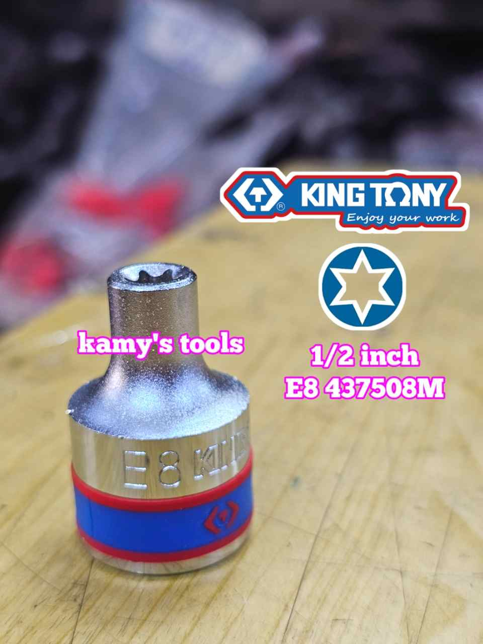 Đầu tuýp E Kingtony 1/2 inch E8 E10 E12 E14 E16 E18 E20 E22 E24 437508M 437510M 437512M 437514M 437516M 437518M 437520M 437522M 437524M