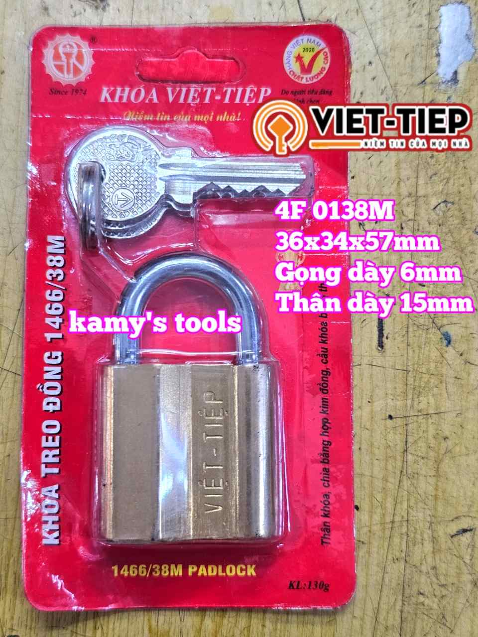 Ổ khoá Việt Tiệp thau 4F 5F 6F 0138M 0152M 0163M