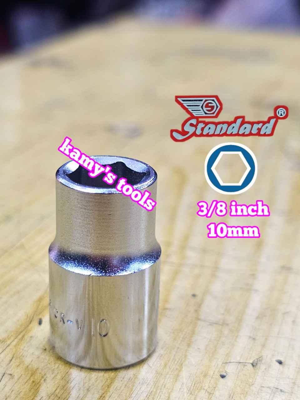 Đầu tuýp đầu khẩu ngắn 3/8 inch lục giác Standard 8mm 10mm 12mm 13mm 14mm 17mm