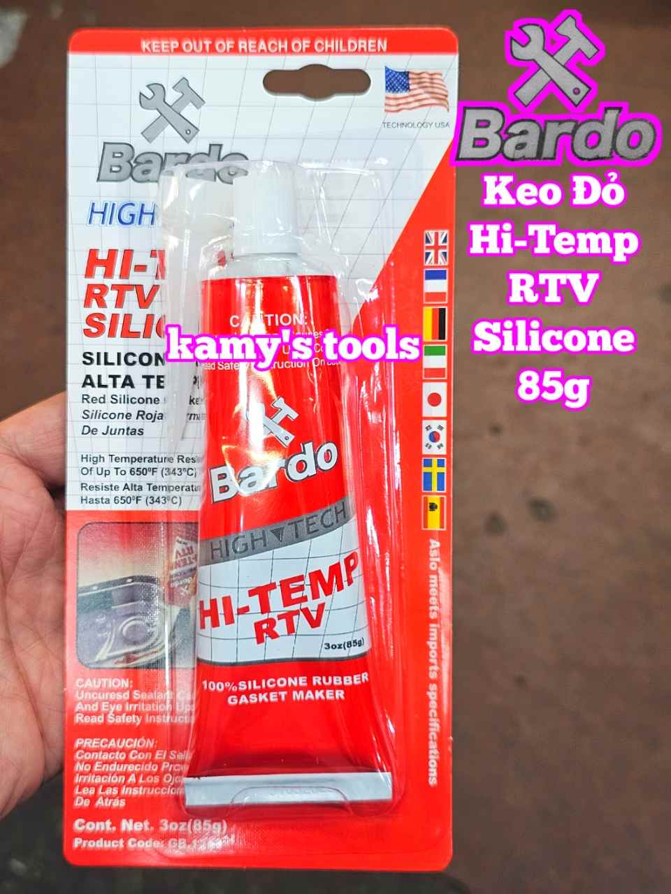 Keo dán ron chịu nhiệt độ cao đỏ Bardo 85g