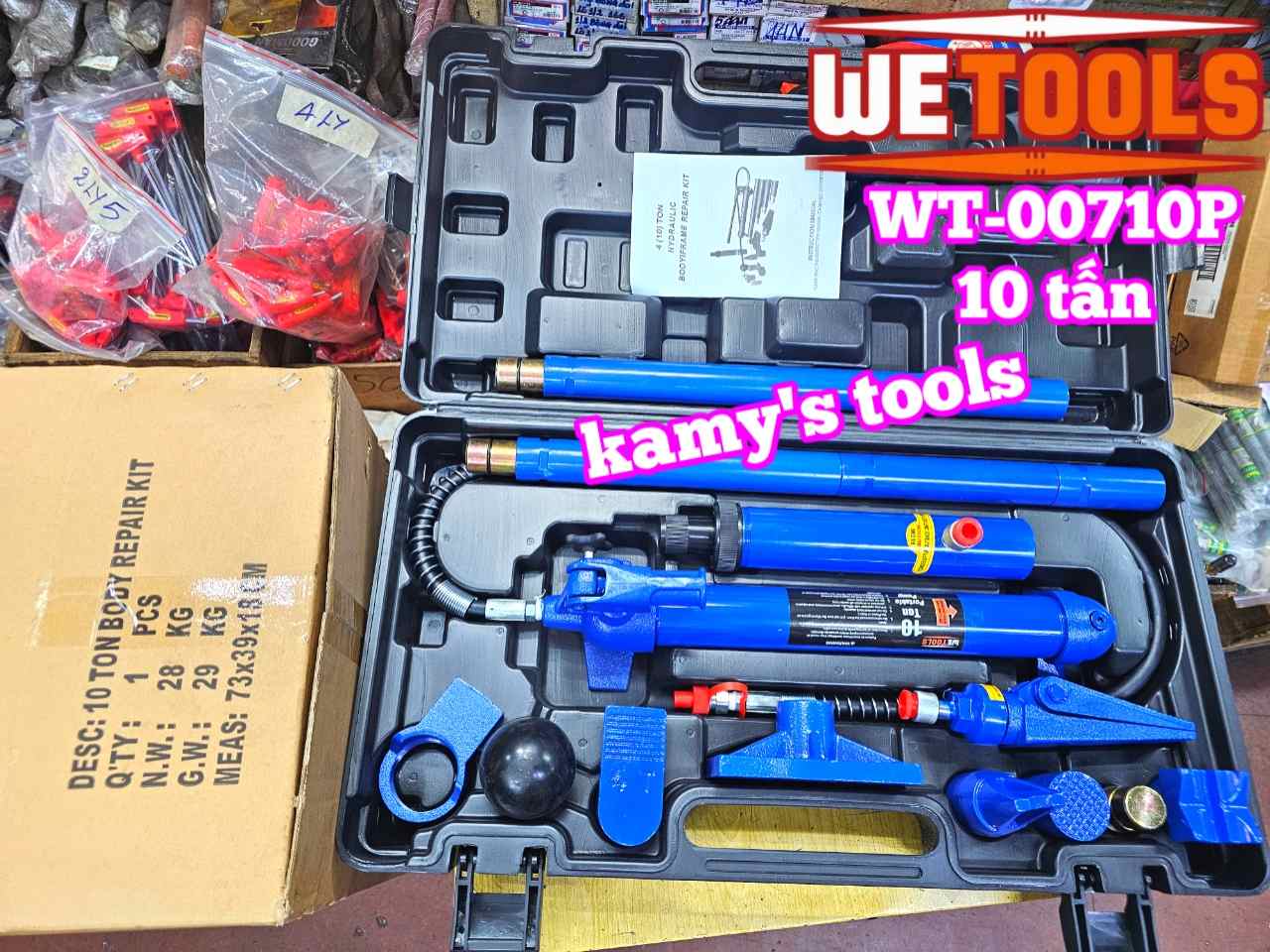 Bộ cảo vam kích thủy lực kéo năn khung xe tai nạn ô tô 10 tấn Wetools WT-00710P