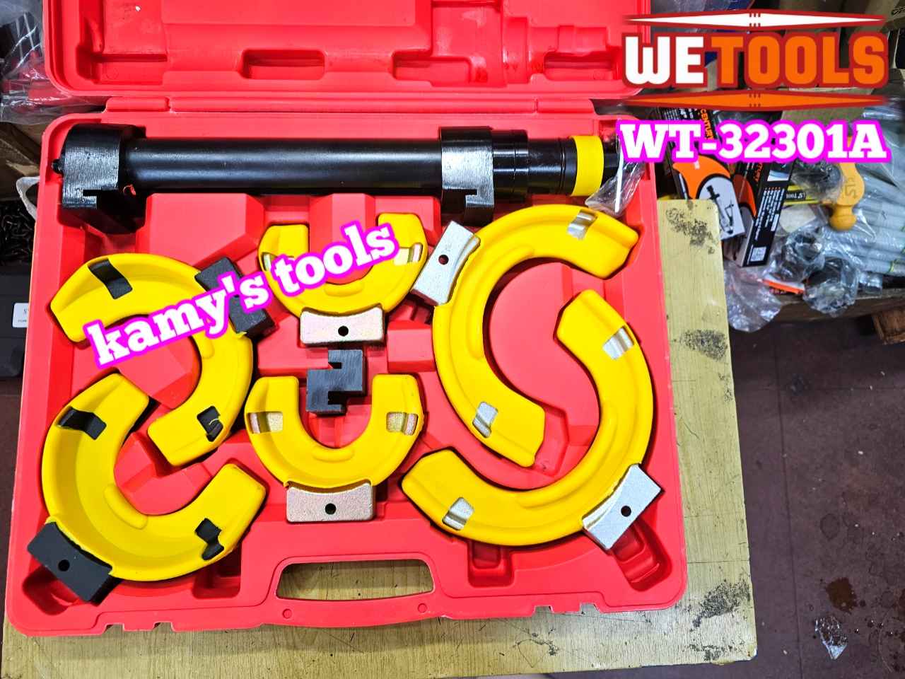 Cảo vam tháo lắp lò xo phuộc giảm xóc ô tô hạng nặng 9 chi tiết Wetools WT-32301A