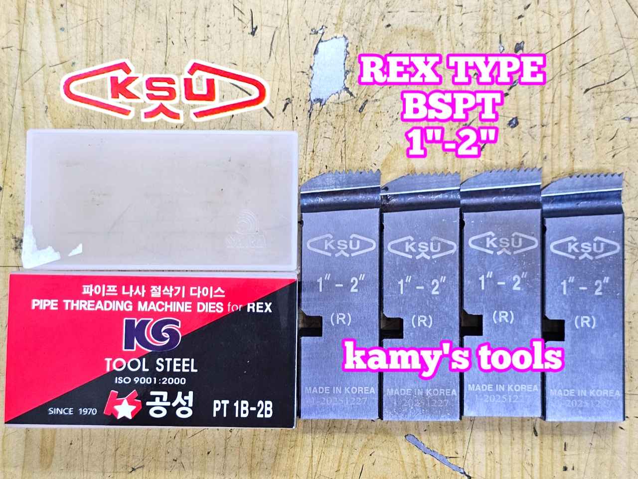 Dao tiện ren ống sắt tráng kẽm Rex hiệu Kong Sung KSU 1”-2” (34-60mm) hệ ren BSPT