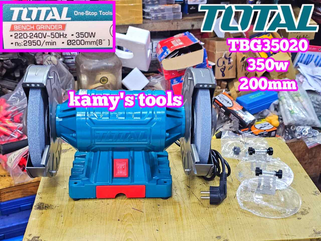 Máy mài để bàn 2 đá Total 8 inch 200mm TBG35020 350w