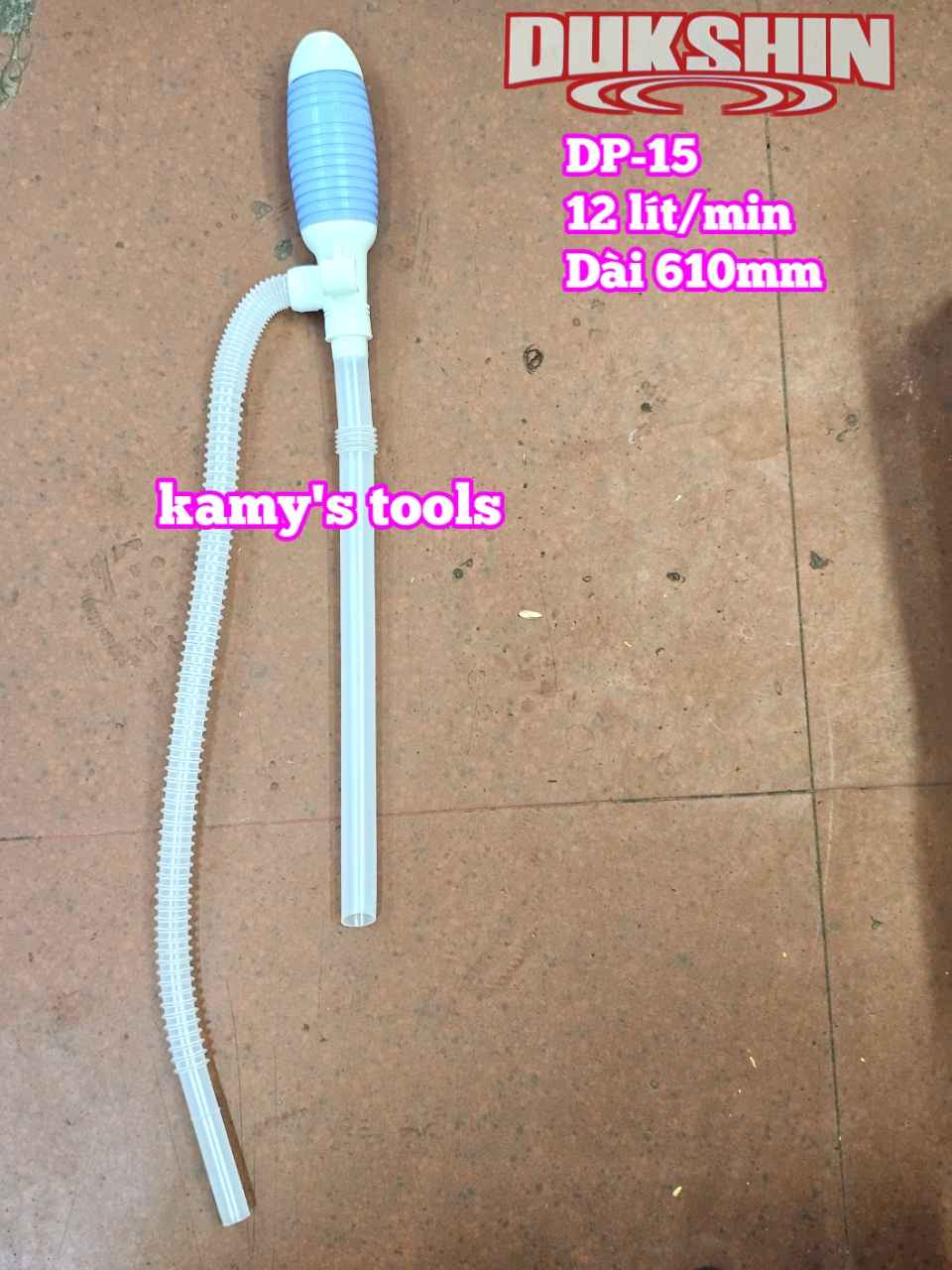 Ống bơm hút xăng dầu cầm tay bằng nhựa DP-15 DUKSHIN Hàn Quốc