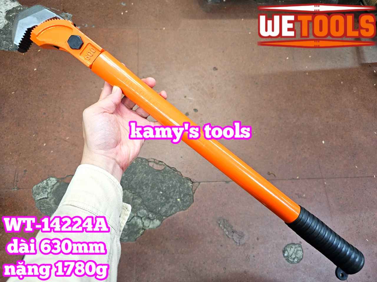 Kìm vặn siết nhanh coupler ống nối thép xây dựng mỏ lết răng kẹp siết nhanh ống nối coupler 24 inch 600mm Wetools WT-14224A