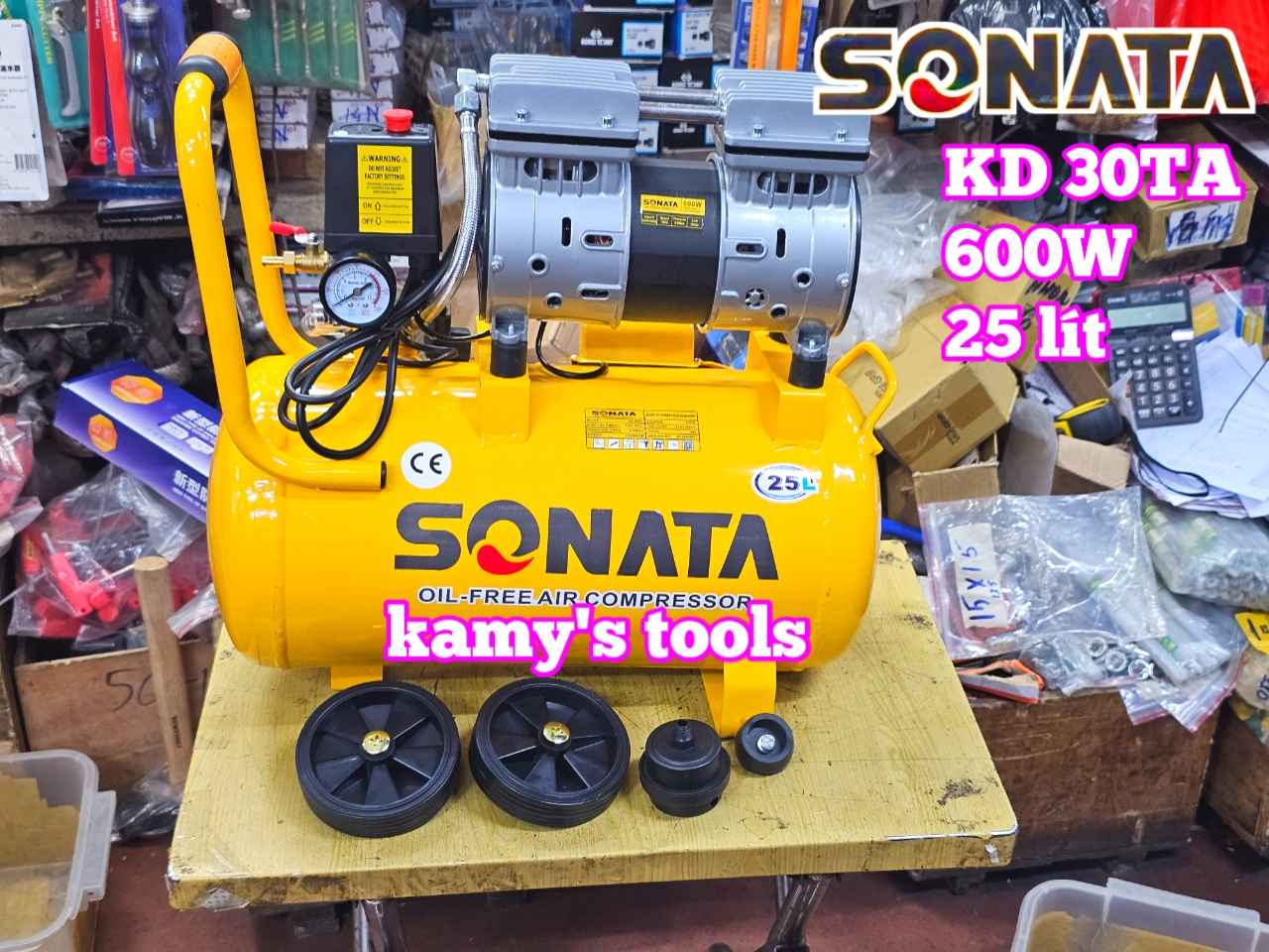 Máy nén khí không dầu 25 lít Sonata KD 30TA 600W dài 505mm