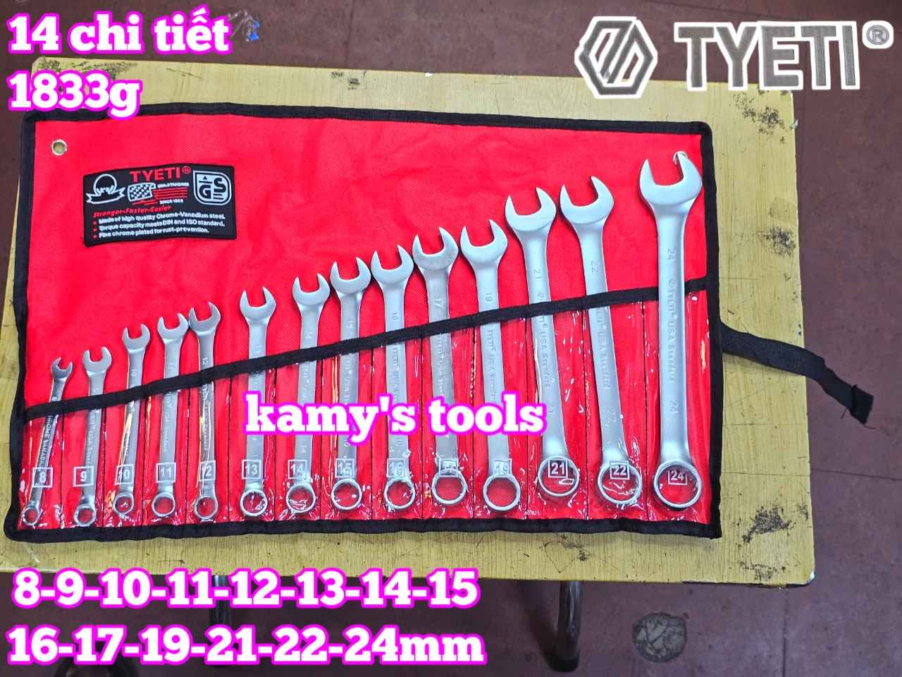 Bộ cờ lê vòng miệng TYETI 14 chi tiết 8-24mm TYETI-32201A