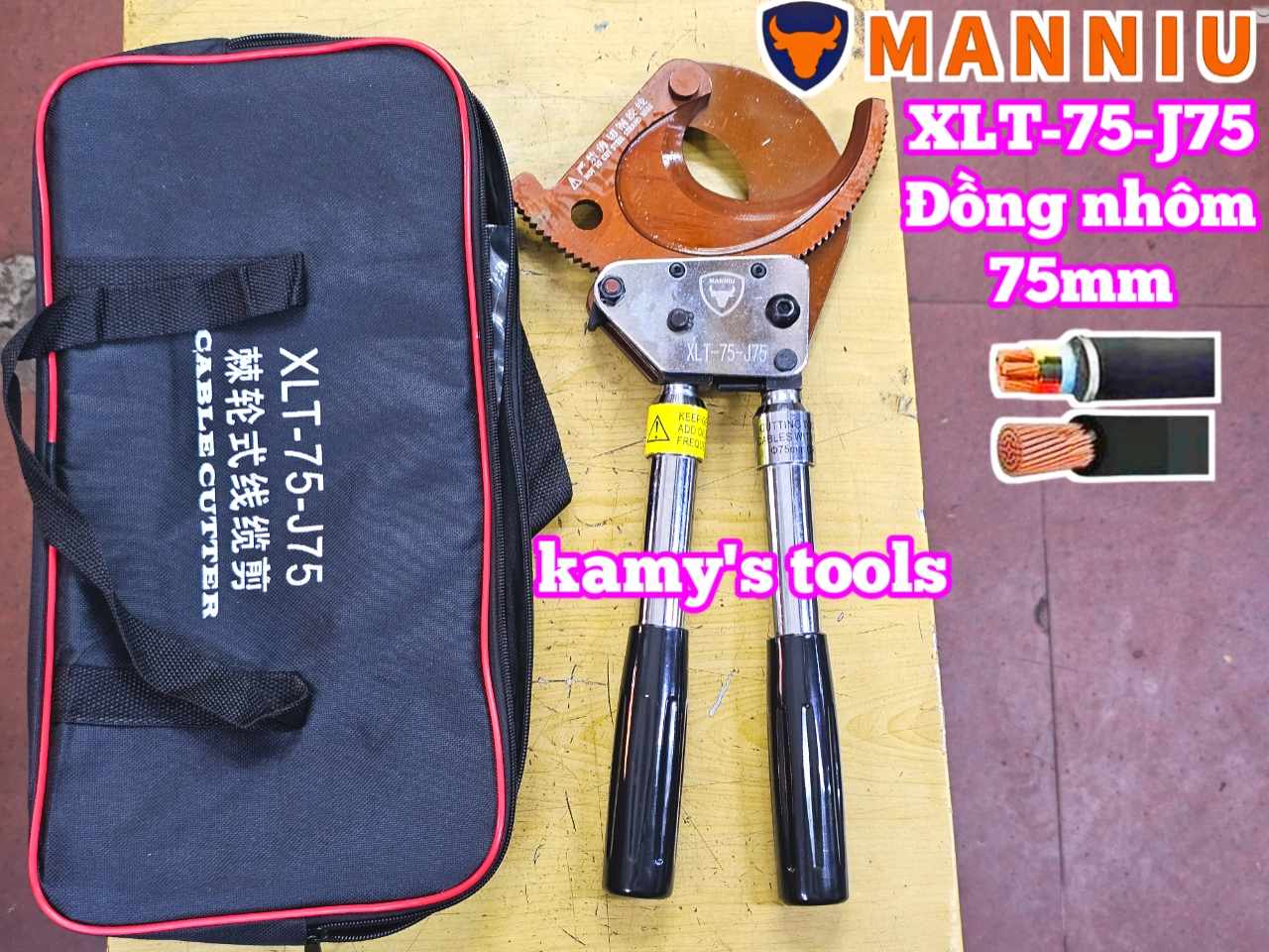 Kìm cắt cáp nhông J75 cắt đồng nhôm 75mm Manniu XLT-75-J75