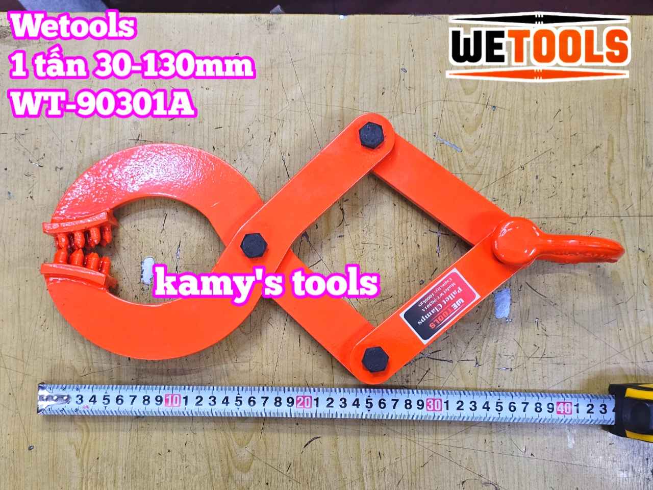 Kẹp kéo pallet 1 tấn mở ngàm 30-130mm Wetools WT-90301A
