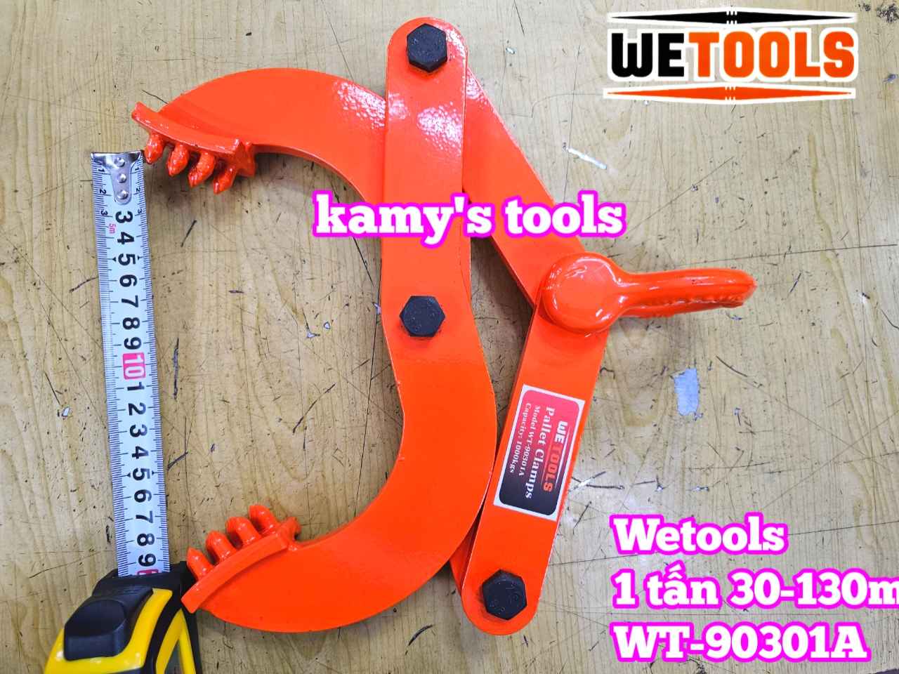 Kẹp kéo pallet 1 tấn mở ngàm 30-130mm Wetools WT-90301A