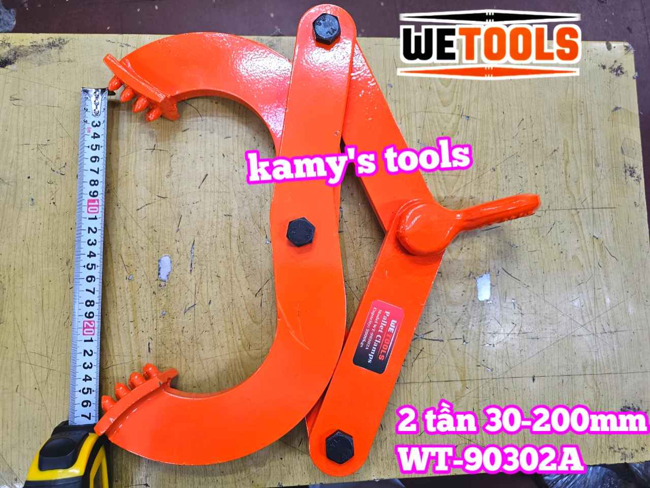 Kẹp kéo pallet 2 tấn mở ngàm 30-200mm Wetools WT-90302A