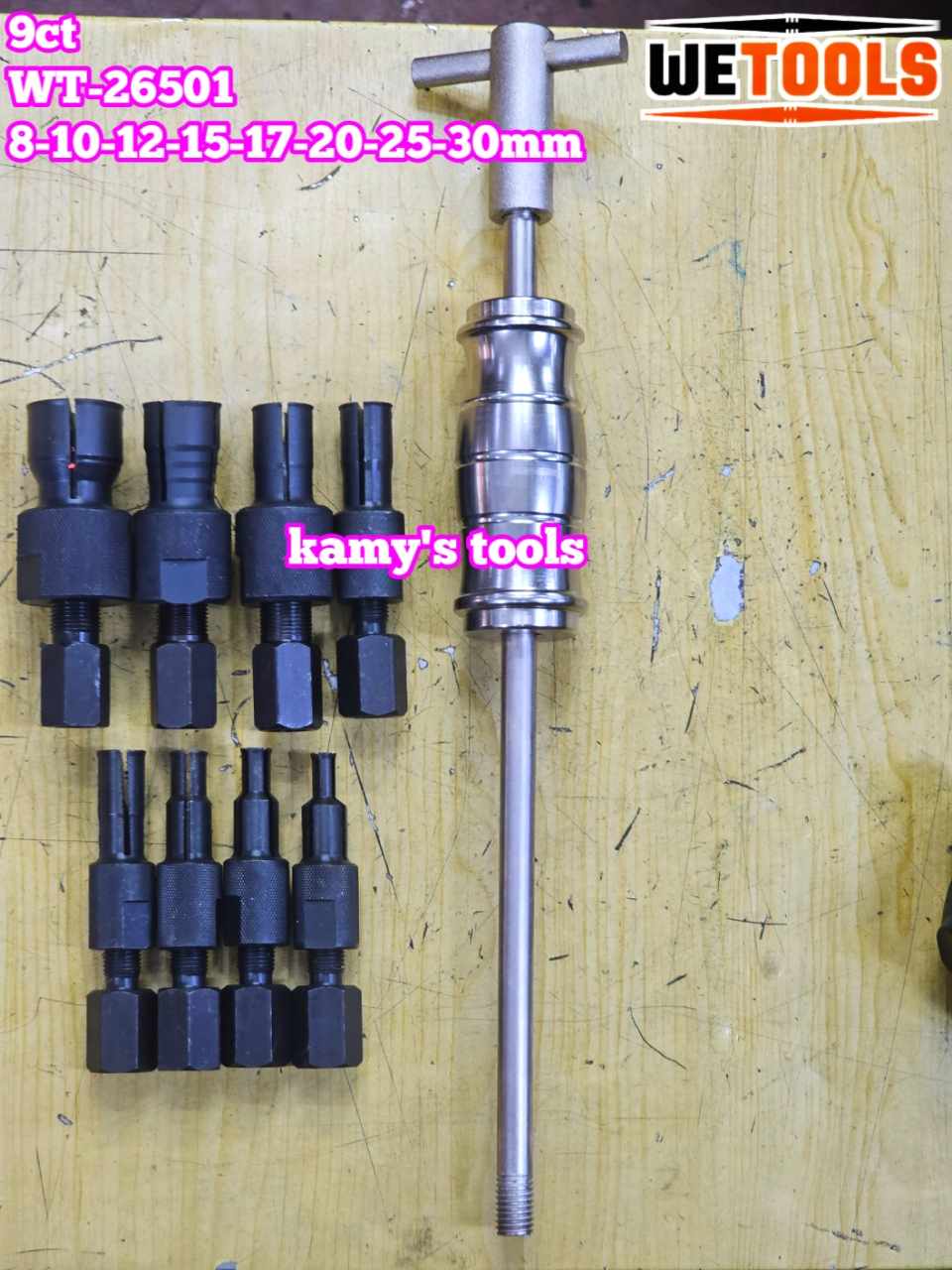 Cảo vam giật bạc đạn bi trong xe máy ô tô, bạc đạn nồi tay ga 9 chi tiết 8-30mm Wetools WT-26501