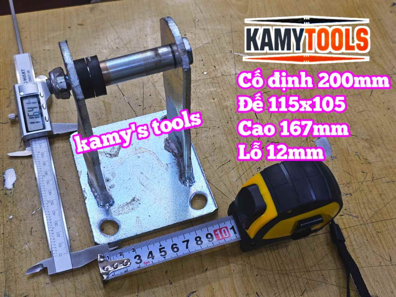 Đế càng bánh xe cố định và xoay loại dày 6mm cho bánh xe 200mm Kamytools KMT-33200A KMT-32200A