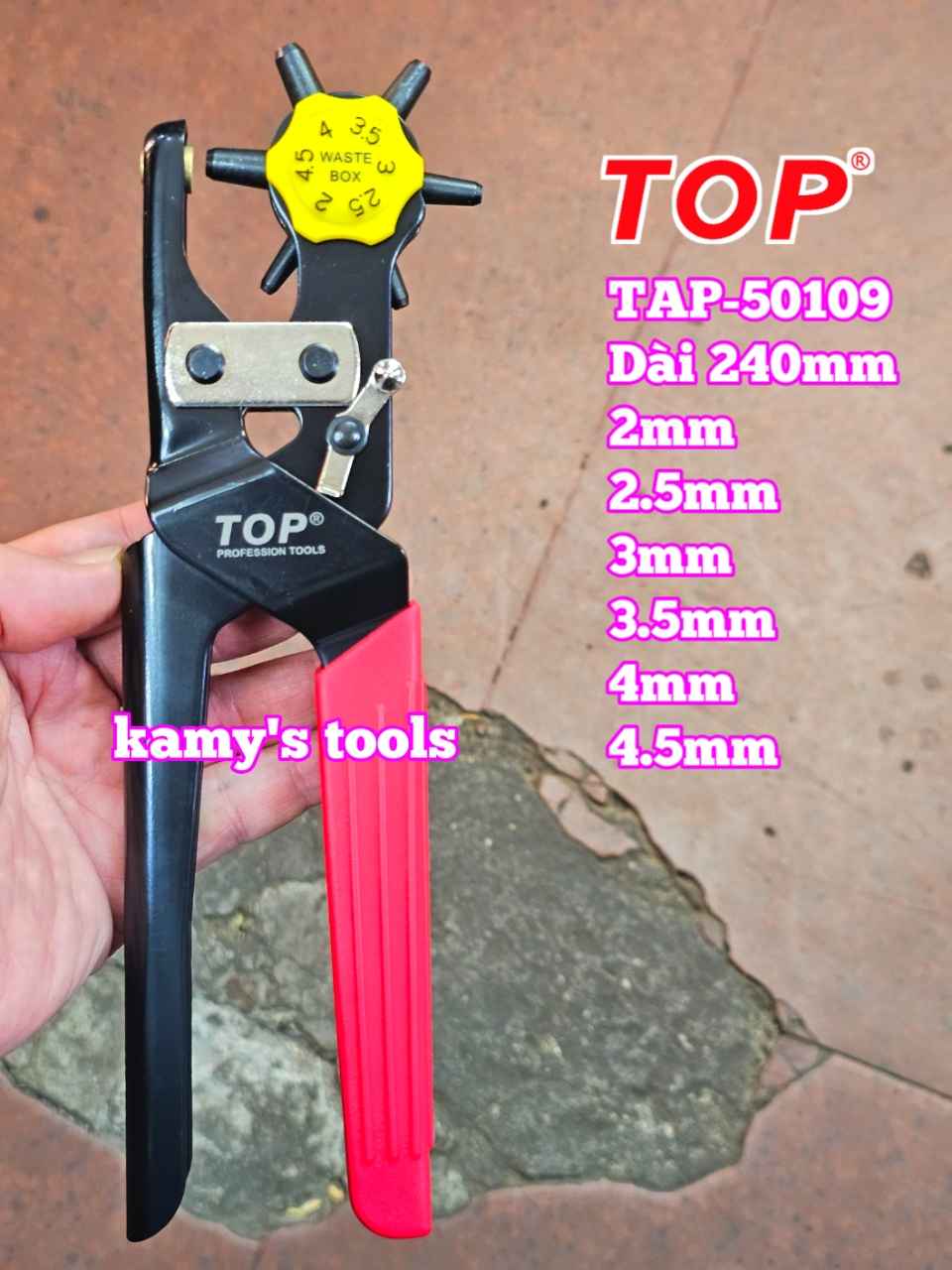 Kìm bấm lỗ dây nịt TOP TAP-50109 (kìm bấm lỗ thắt lưng, kềm bấm lỗ dây nịt)