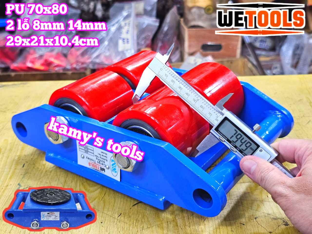 Con rùa di chuyển 6 tấn model CRA-4 Wetools, xe rùa đẩy hàng tải trọng cao giúp di chuyển hàng hoá nặng trong nhà xưởng nhà máy