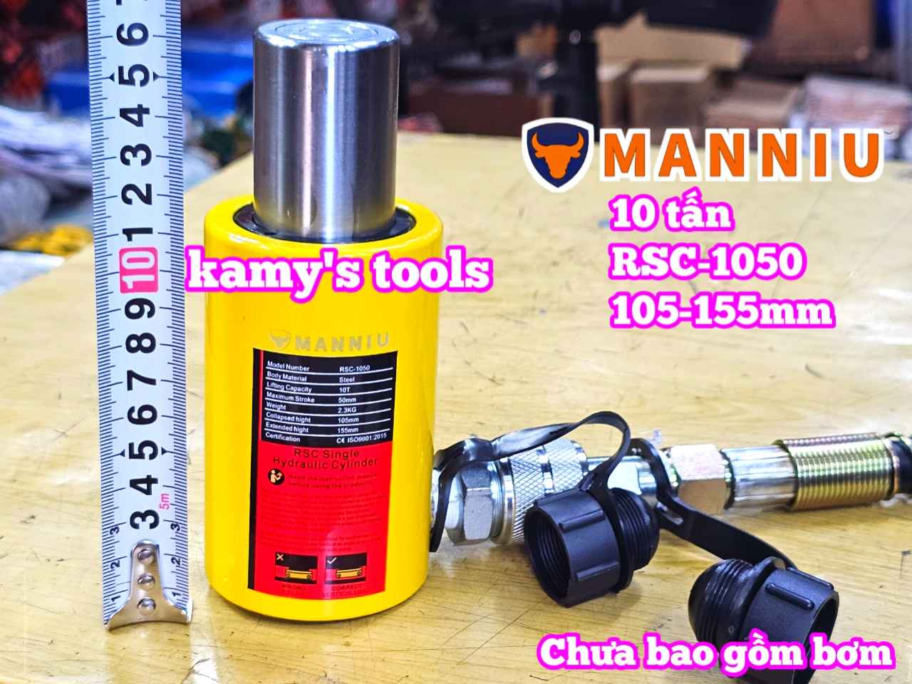Kích thủy lực 10 tấn hành trình 50mm RSC-1050 106mm-156mm dạng lùn Manniu