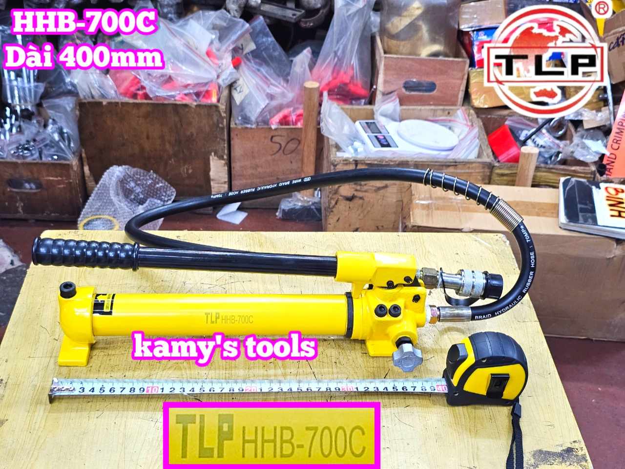 Bơm tay thủy lực HHB-700C TLP 350cm3 dầu dài 380mm