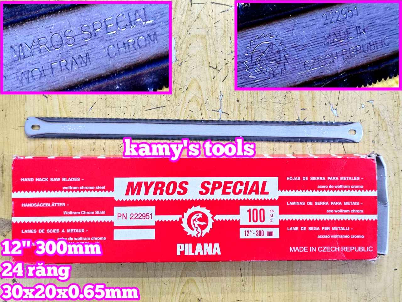 Lưỡi cưa sắt 2 mặt 24 răng dài 12 inch 300mm MYROS SPECIAL và EUROTOP SPECIAL