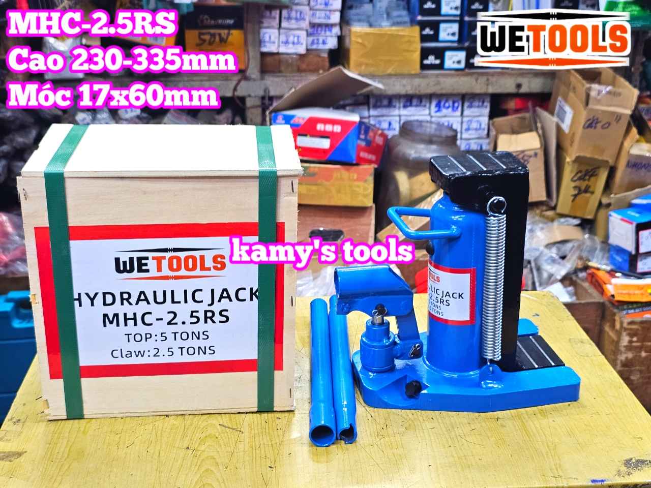 Đội móc 2.5 tấn đội đầu 5 tấn kích móc MHC-2.5RS Wetools kích chân
