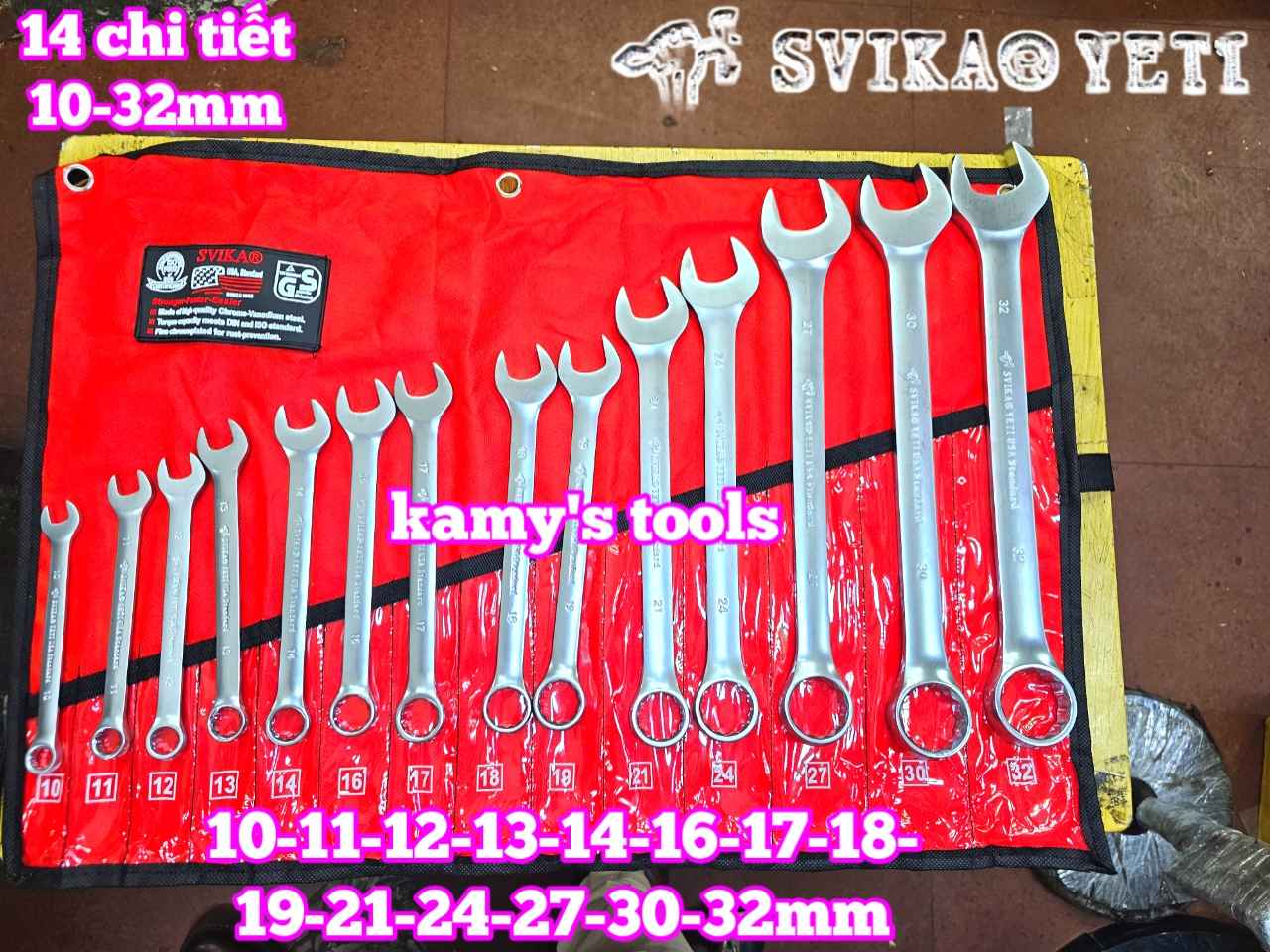 Bộ cờ lê vòng miệng YETI đầu búa 14 chi tiết 10-32mm YETI-32202A