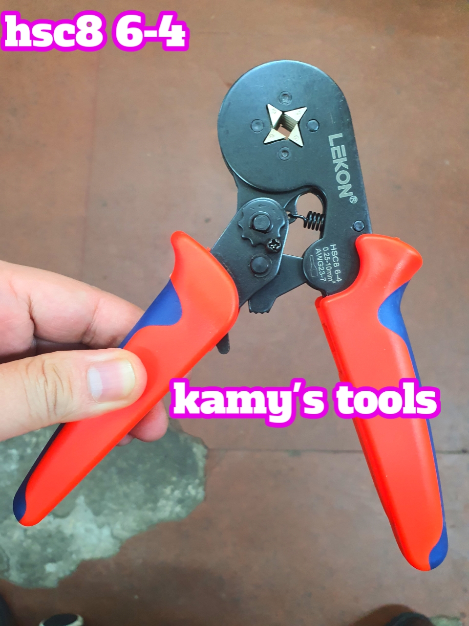 Kìm bấm cos pin tròn rỗng Lekon HSC8 6-4 và HSC8 6-6A